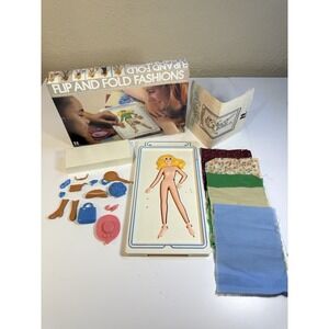 Vintage 1981 Tomy Flip & Fold Fashions Game w Box Doll Accessories See Photos